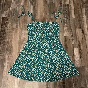 Green & Yellow Floral Mini Spring / Summer Dress